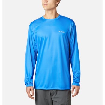 Columbia PFG Terminal Tackle State Triangle Long Sleeve Big, Sudaderas Azules Para Hombre | 125793-B